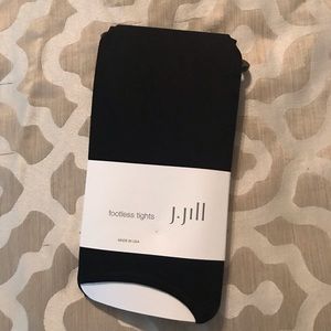 J. Jill Black Footless Tights size M/L NWT